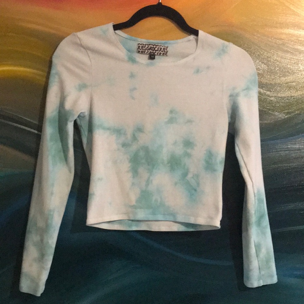 Tie dyed long sleeve crop top